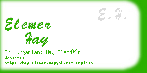 elemer hay business card